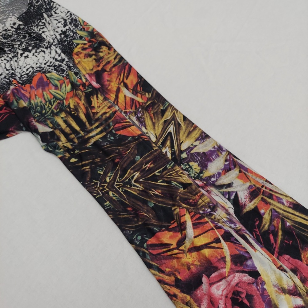 Monroe & Main Floral Abstract Top Women 2X Bell Sleeve Slit Arm Boho Artsy Flowy - Picture 10 of 16